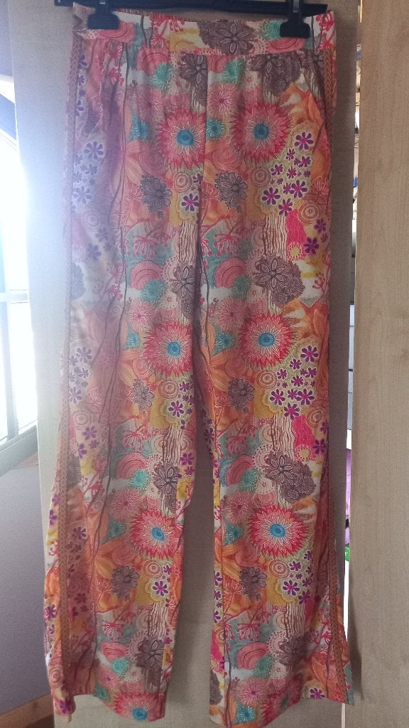 Pantalon femme coloré Geisha, Comme neuf, Longs, Taille 34 (XS) ou plus petite, Multicolore
