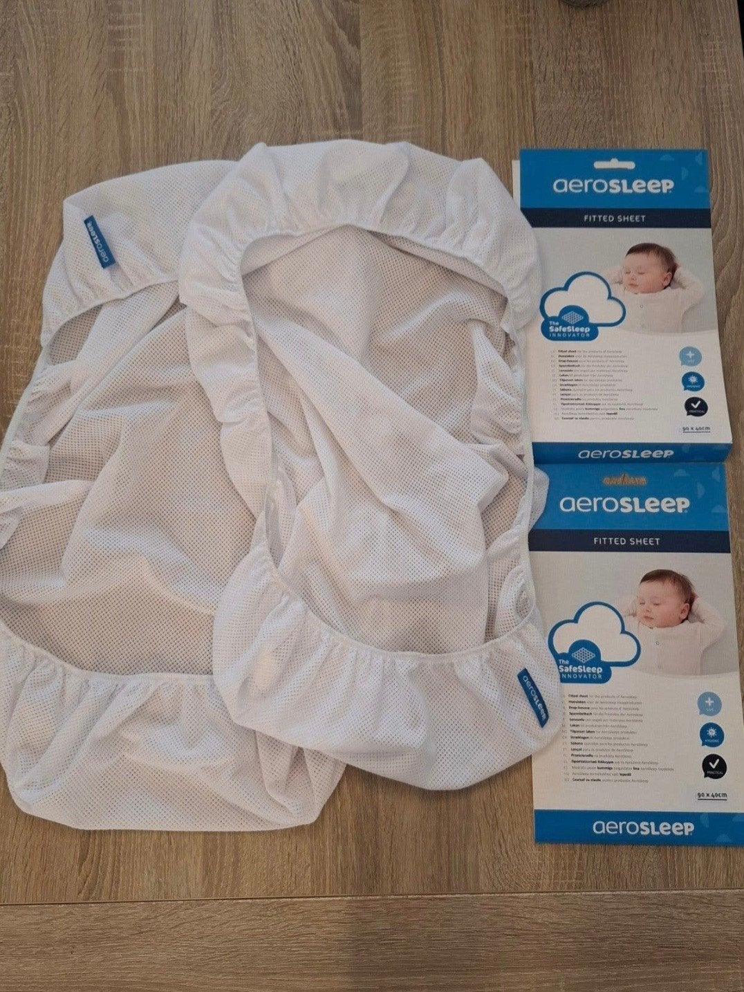 set van 2 hoeslakens AeroSleep Evolution, Kinderen en Baby's, Ophalen of Verzenden, Wieg, Aerosleep