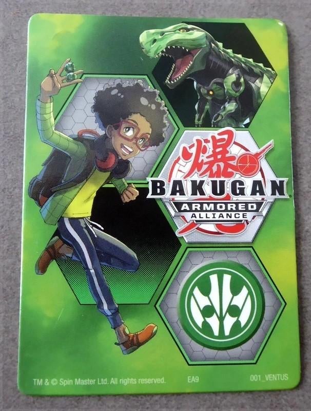 Bakugan Armored Alliance 001 Ventus metalen kaart, Ophalen of Verzenden, Gebruikt