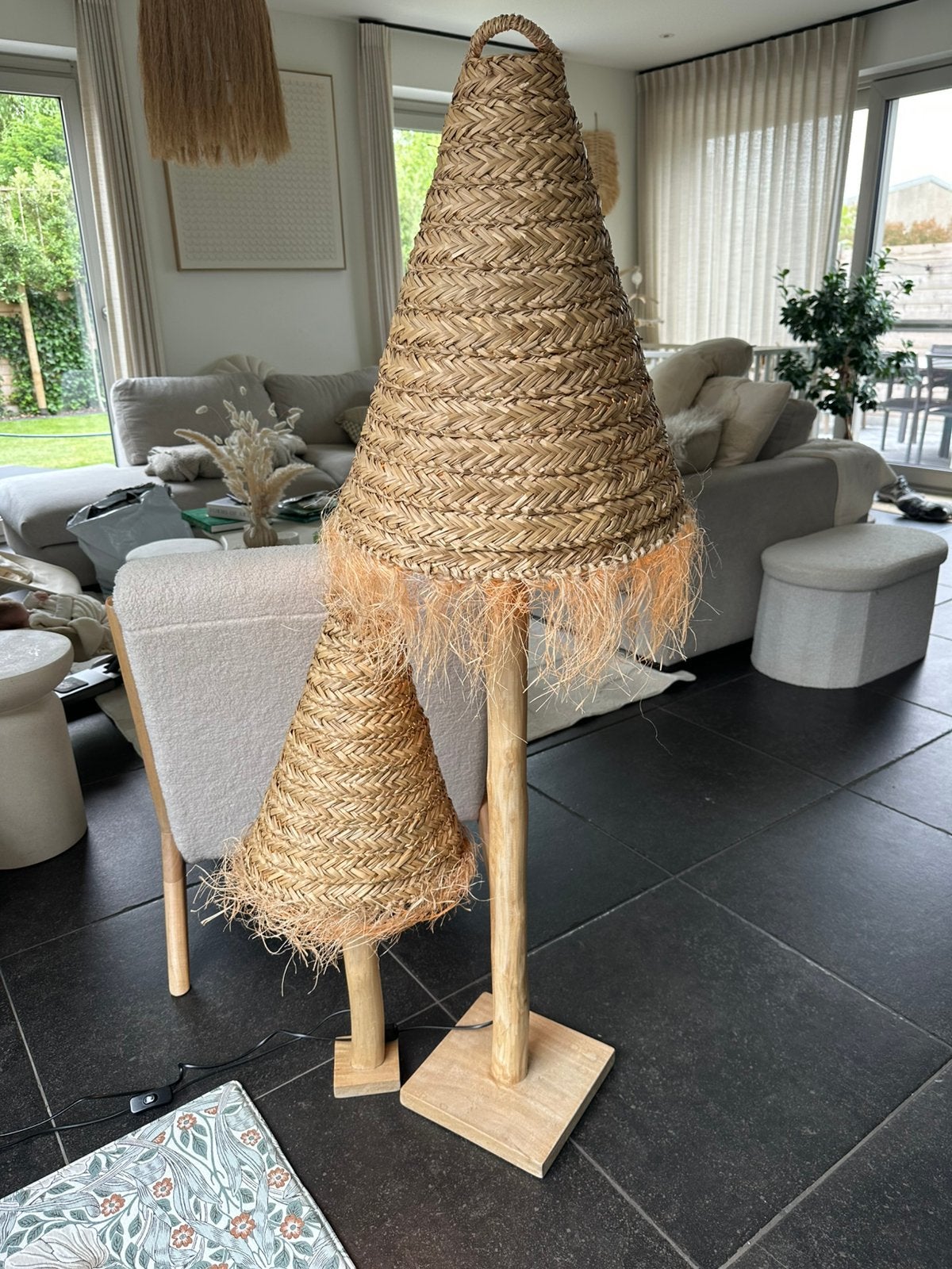 Koppel handgemaakte boho staanlampen, Huis en Inrichting, Ophalen, Zo goed als nieuw