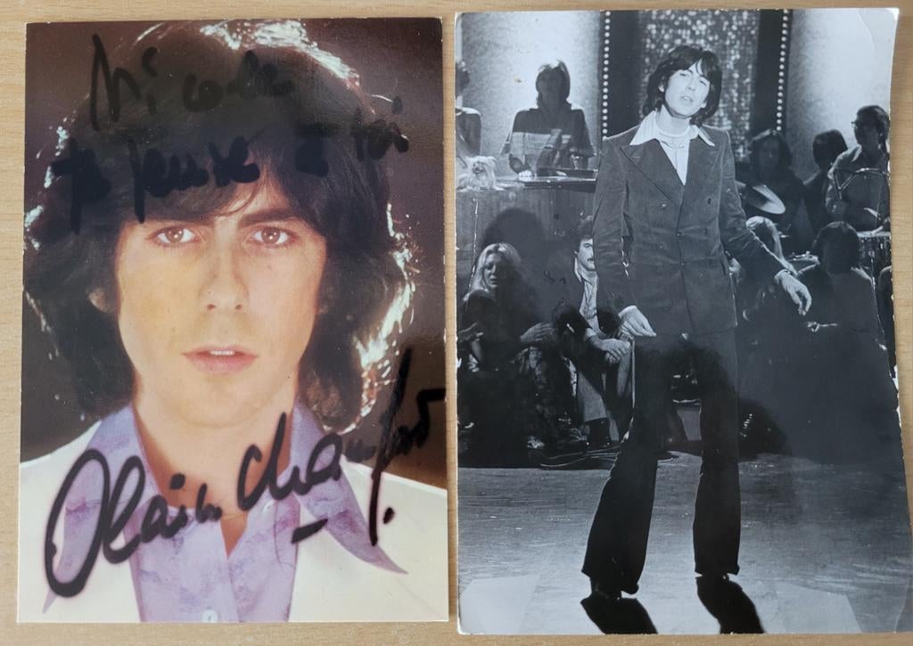 Voor fans van Alain CHAMFORT, Ophalen of Verzenden, Gebruikt, Foto of Kaart, Gesigneerd