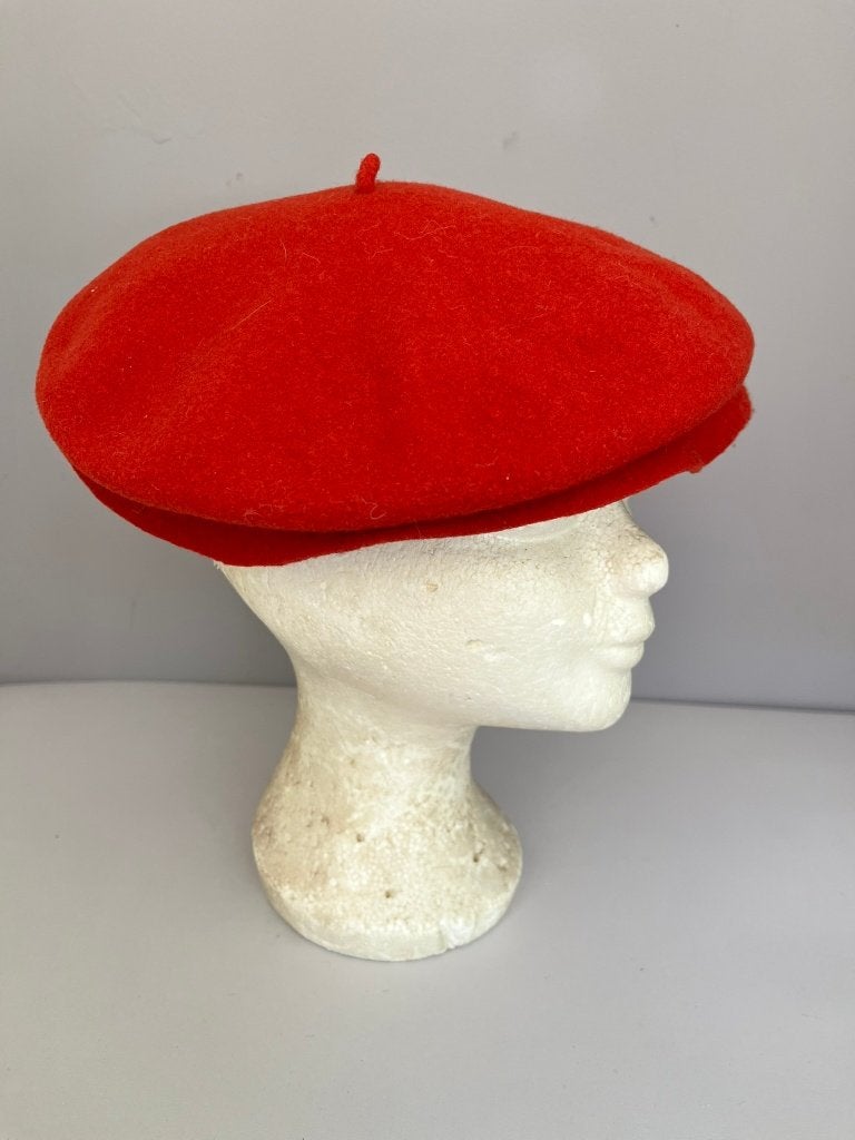 Titel: Franse rode baret 100% wol France – Parisienne retro, Kleding | Dames, 55 cm (S, 6⅞ inch) of minder, Ophalen of Verzenden