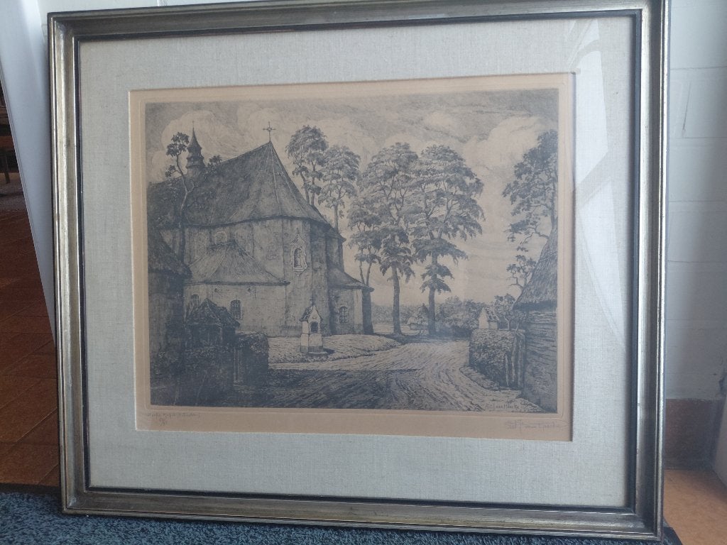 Originele pentekening Stoepekapel Antoon Jules Van Hoecke, Antiek en Kunst, Ophalen, Overige technieken, 47 cm, 35 cm