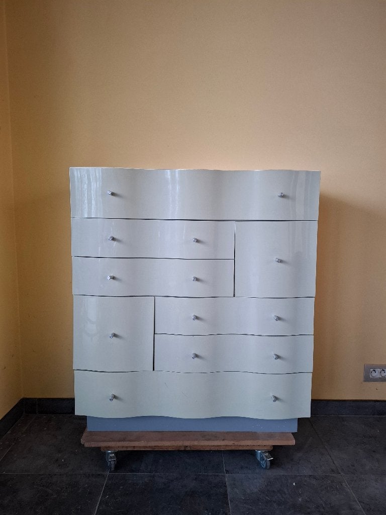 Commode « vintage » Tomas Jelinek modèle Vajer par ikea, Maison & Meubles, 25 à 50 cm, 5 tiroirs ou plus, 100 à 150 cm, Enlèvement