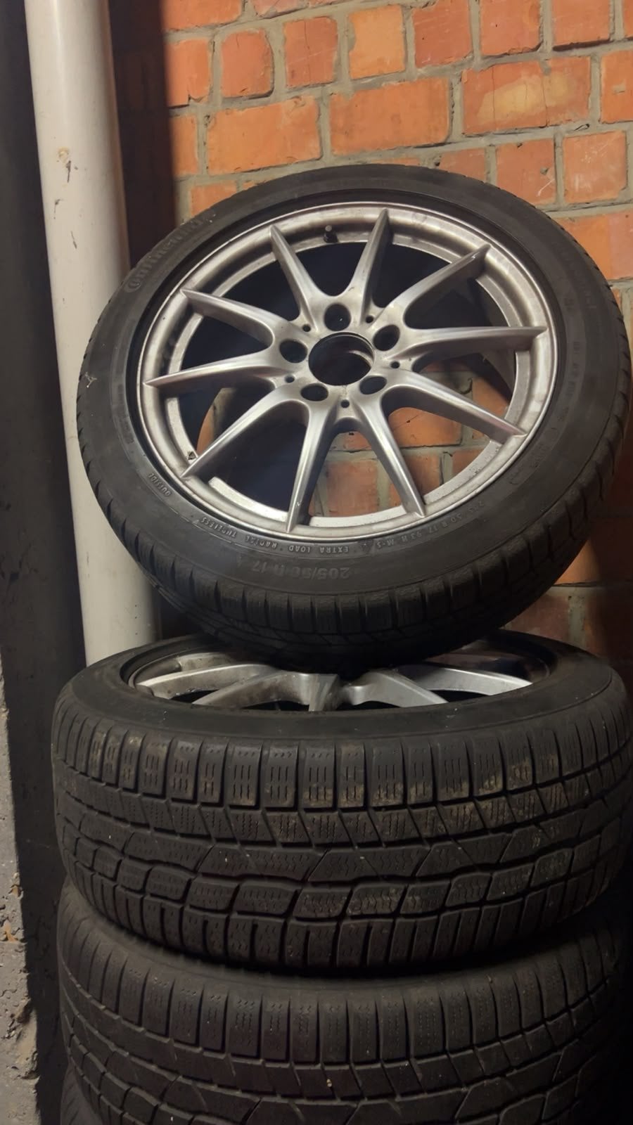 4 Mersedec Continental banden/velgen, Auto-onderdelen, Banden en Velgen, Ophalen, Gebruikt, Banden en Velgen, 17 inch