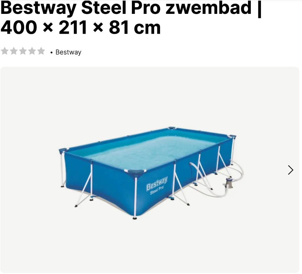 Bestway steel pro zwembad 4,00 m x 2,11 m x 81 cm, Tuin en Terras, Ophalen, Gebruikt, 200 tot 300 cm, 80 tot 120 cm