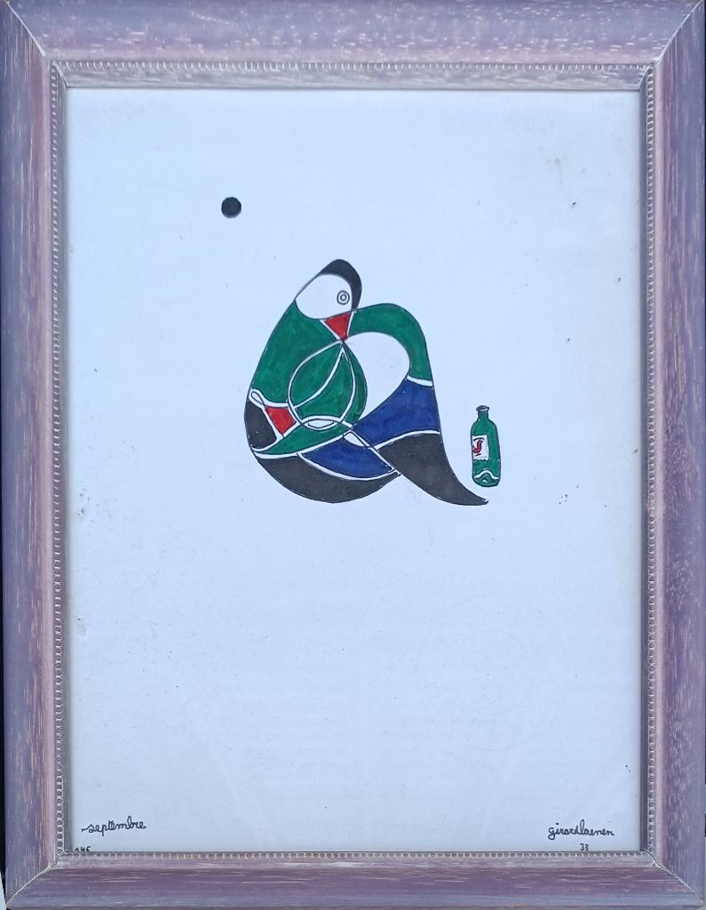 Gerard Laenen (1899-1980): Compositie (23 x 28 cm), Antiquités & Art, Art | Peinture | Classique, Enlèvement ou Envoi