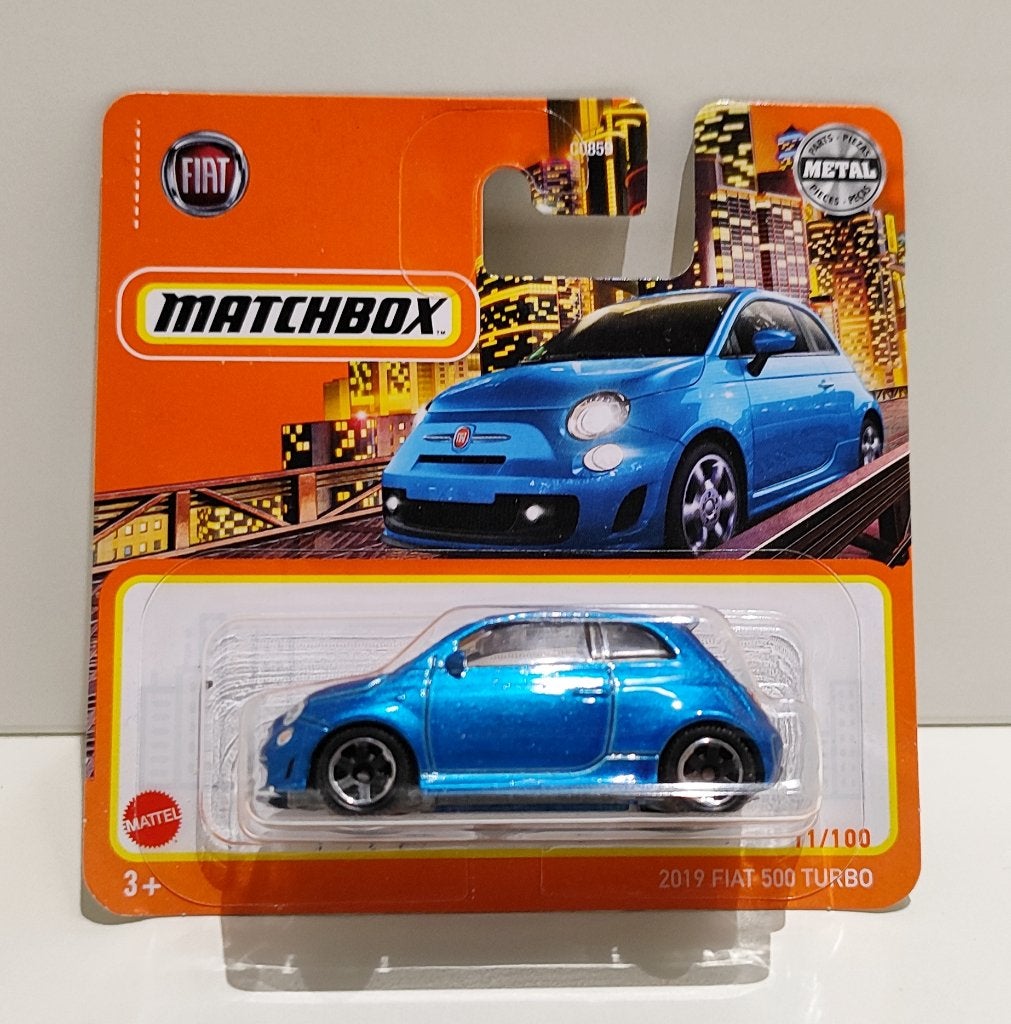Matchbox 2019 Fiat 500 Turbo blauw (2021), Ophalen of Verzenden