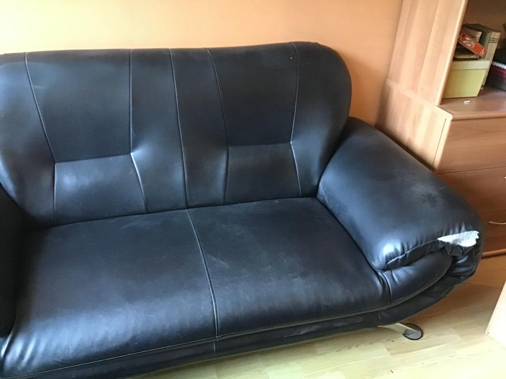Om een leren bank weg te geven L:170cm, Huis en Inrichting, Zetels | Zetels, Ophalen, Gebruikt, 150 tot 200 cm, Tweepersoons
