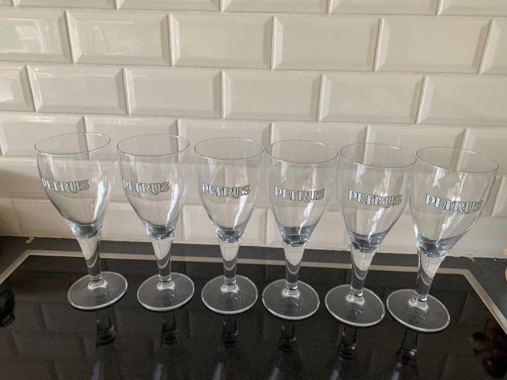 6 originele Petrus bierglazen – 33 cl, Verzamelen, Ophalen of Verzenden, Zo goed als nieuw