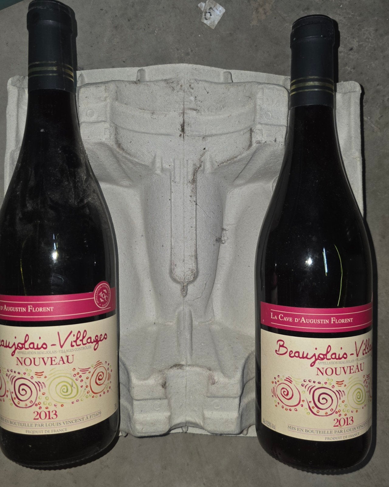 Lot van 2 flessen Beaujolais-Villages Nouveau 2013 – La Cave, Collections, Vins, Enlèvement, Vin rouge