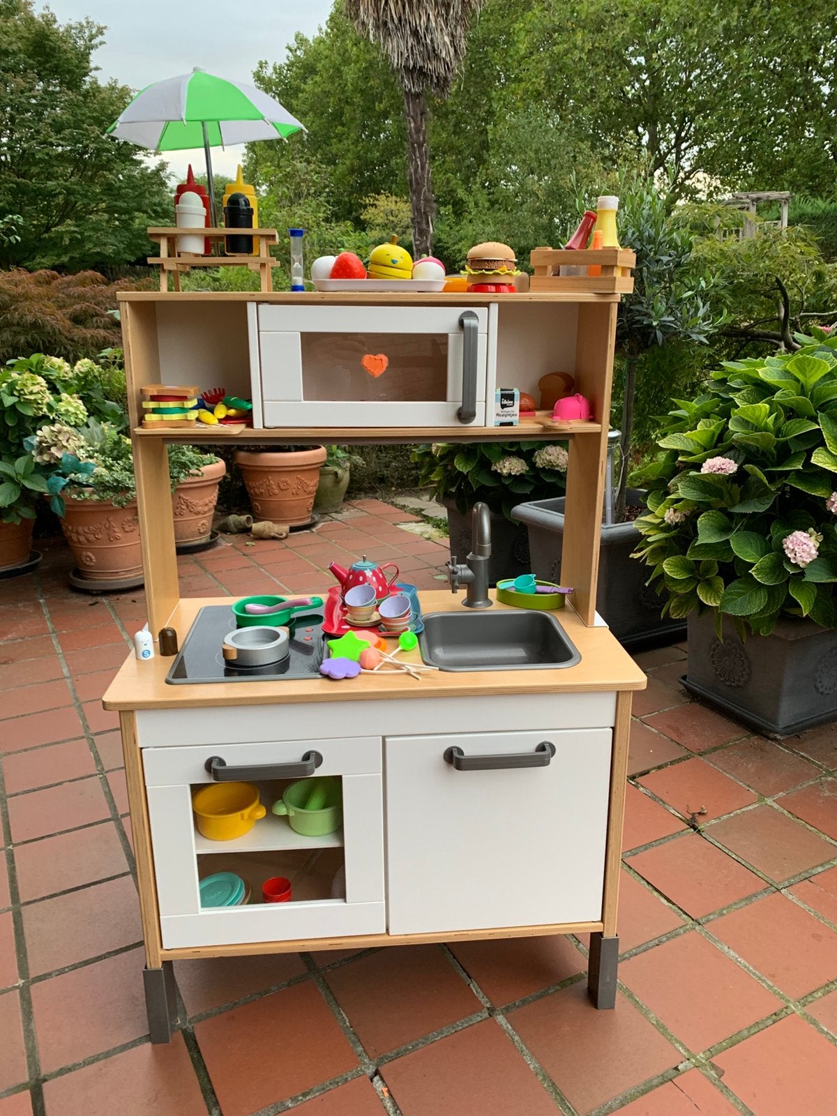 Houten keukentje met toebehoren, Enlèvement, Comme neuf, Bois, Jouer à la cuisine