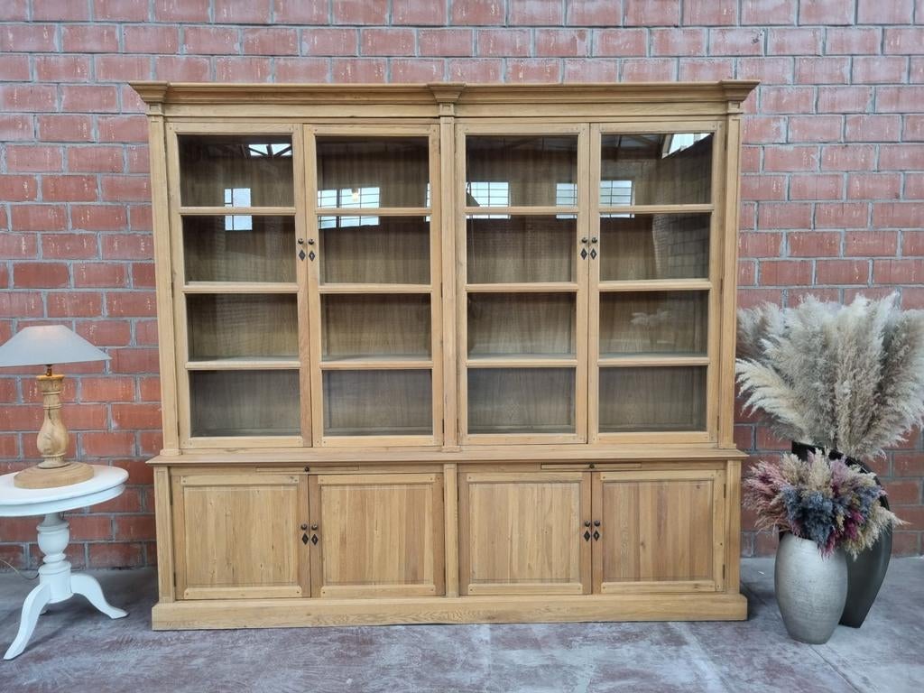 Eiken buffetkast/vitrinekast art:84/26, Huis en Inrichting, Ophalen, 200 cm of meer, Eikenhout, Belgie