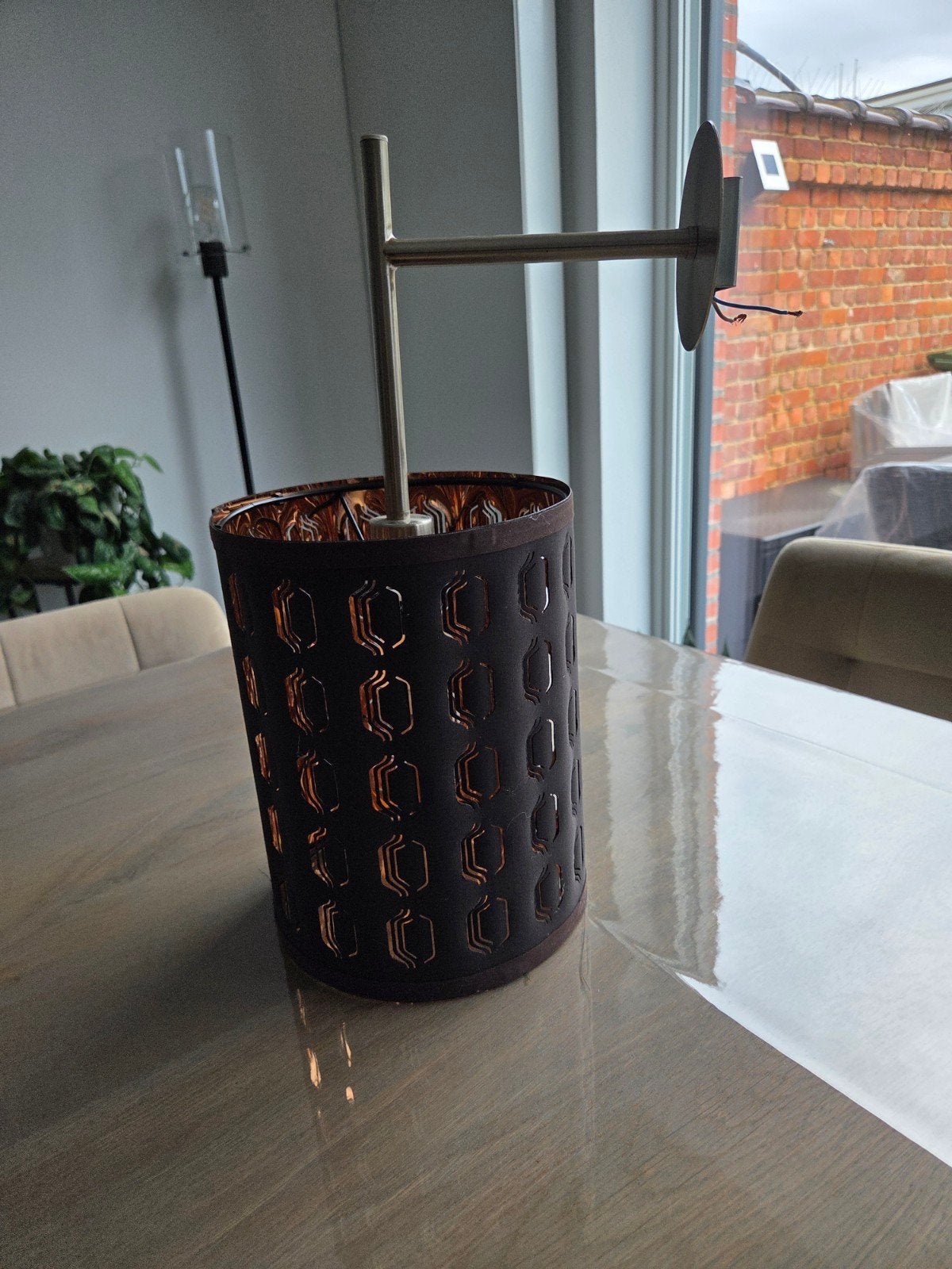 Wandlamp, Ophalen, Zo goed als nieuw, Bruin