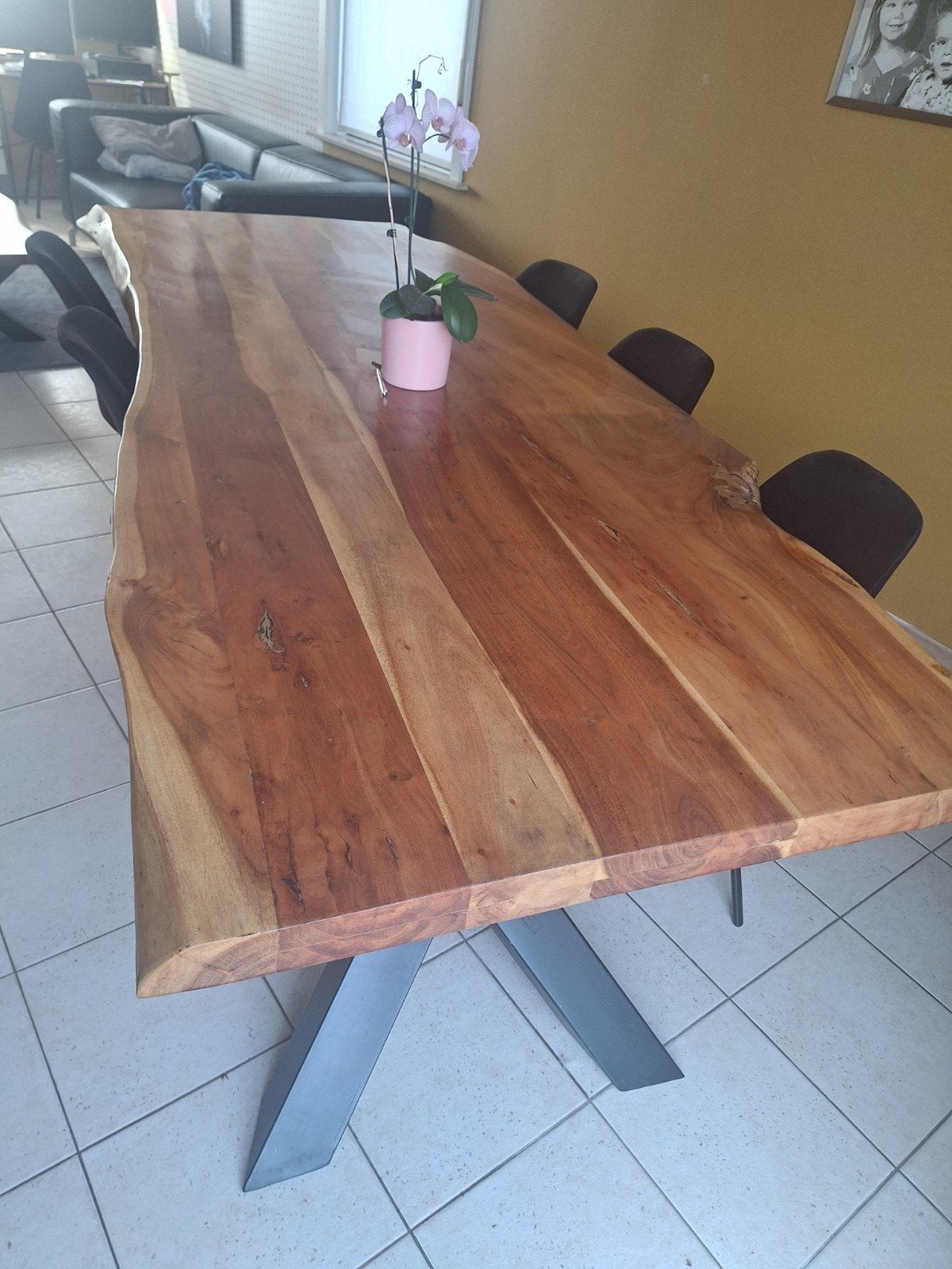 Boomstamtafel 260x100, Maison & Meubles, Tables | Tables à manger, Comme neuf, Enlèvement, Autres essences de bois, Autres formes