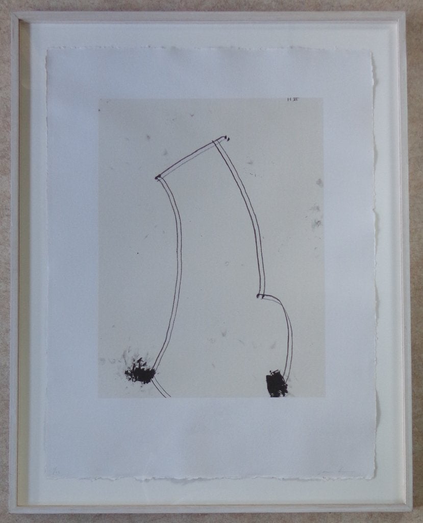 JAMES BROWN / ABSTRACTIE / ZW-W LITHO / 101x80cm / KADER, Antiek en Kunst, Gesigneerd, Ophalen, Lithografie
