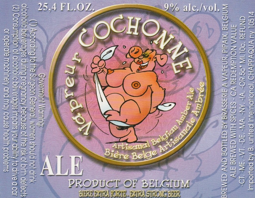 bieretiket België Vapeur : Cochonne #3, Collections, Envoi, Utilisé, Autres types, Autres marques