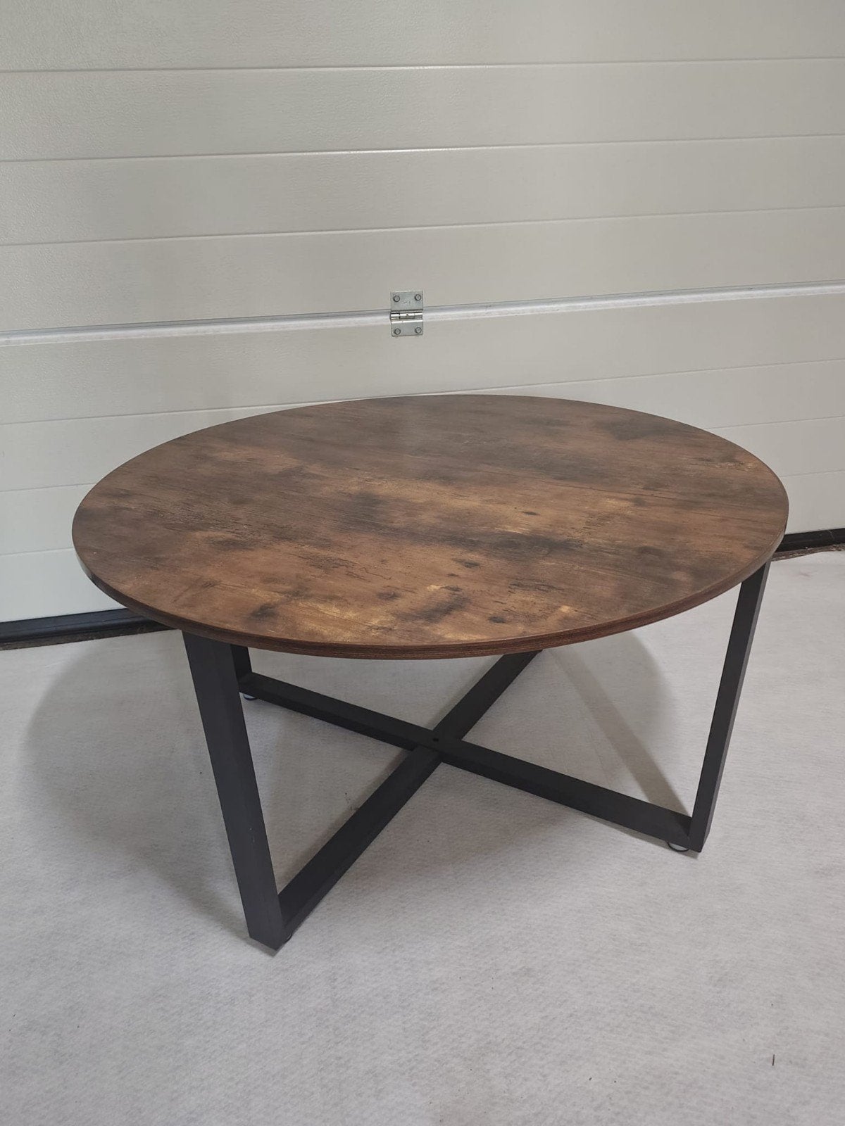 mooie salontafel met hout,diameter 88 cm, Ophalen