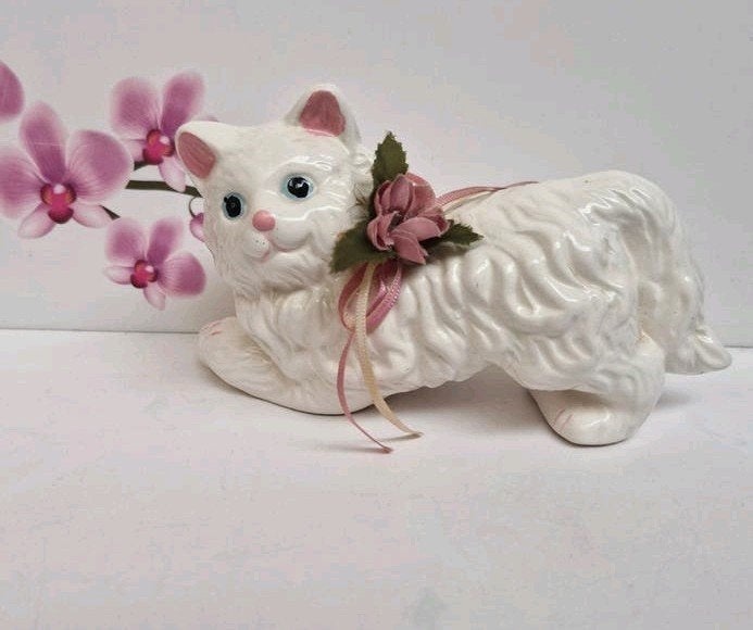 🤍 Charmante figurine de chat vintage 🌸, Collections, Enlèvement ou Envoi, Utilisé, Animal