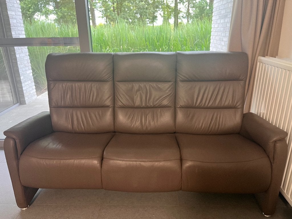 Zetel (driepersoons) uit kunststof (leren feel), Maison & Meubles, Canapés | Salons, Trois personnes, Moins de 75 cm, Klassiek