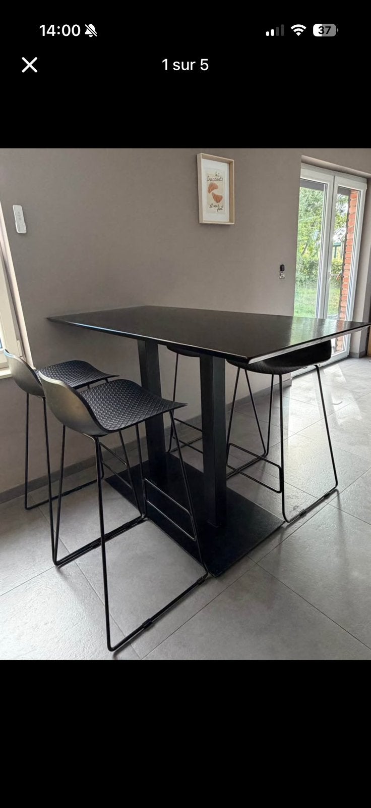 Table haute + chaises, Enlèvement, Utilisé