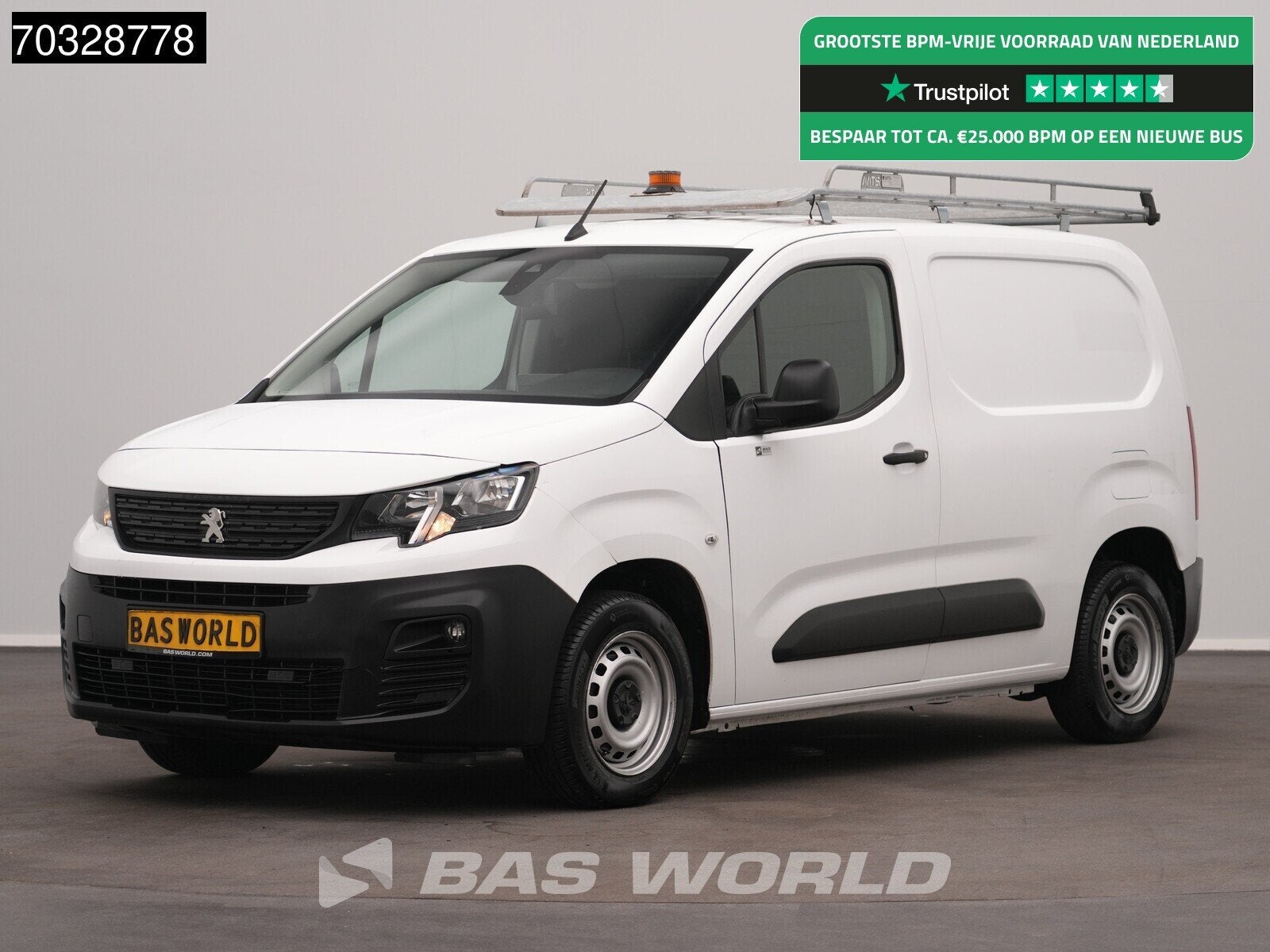 Peugeot Partner 110pk Benzine L1H1 Navi Airco Cruise Camera, Auto's, Bestelwagens en Lichte vracht, Stof, Gebruikt, 1199 cc, Wit
