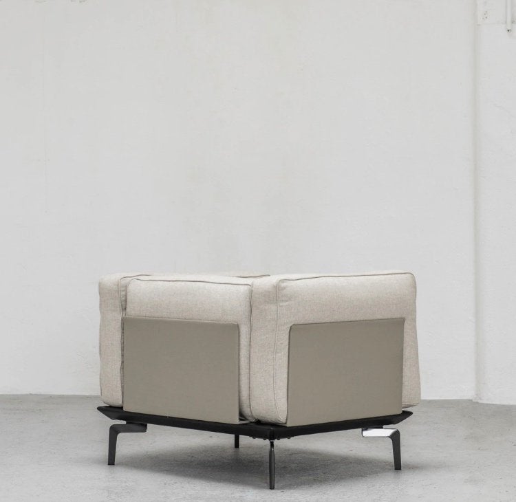 Club camerich fauteuil Avalon met poef koeleder, Enlèvement, Comme neuf, Cuir