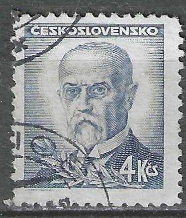Tsjechoslowakije 1945/1947 - Yvert 412 - Tomas Masaryk (ST), Verzenden, Gestempeld