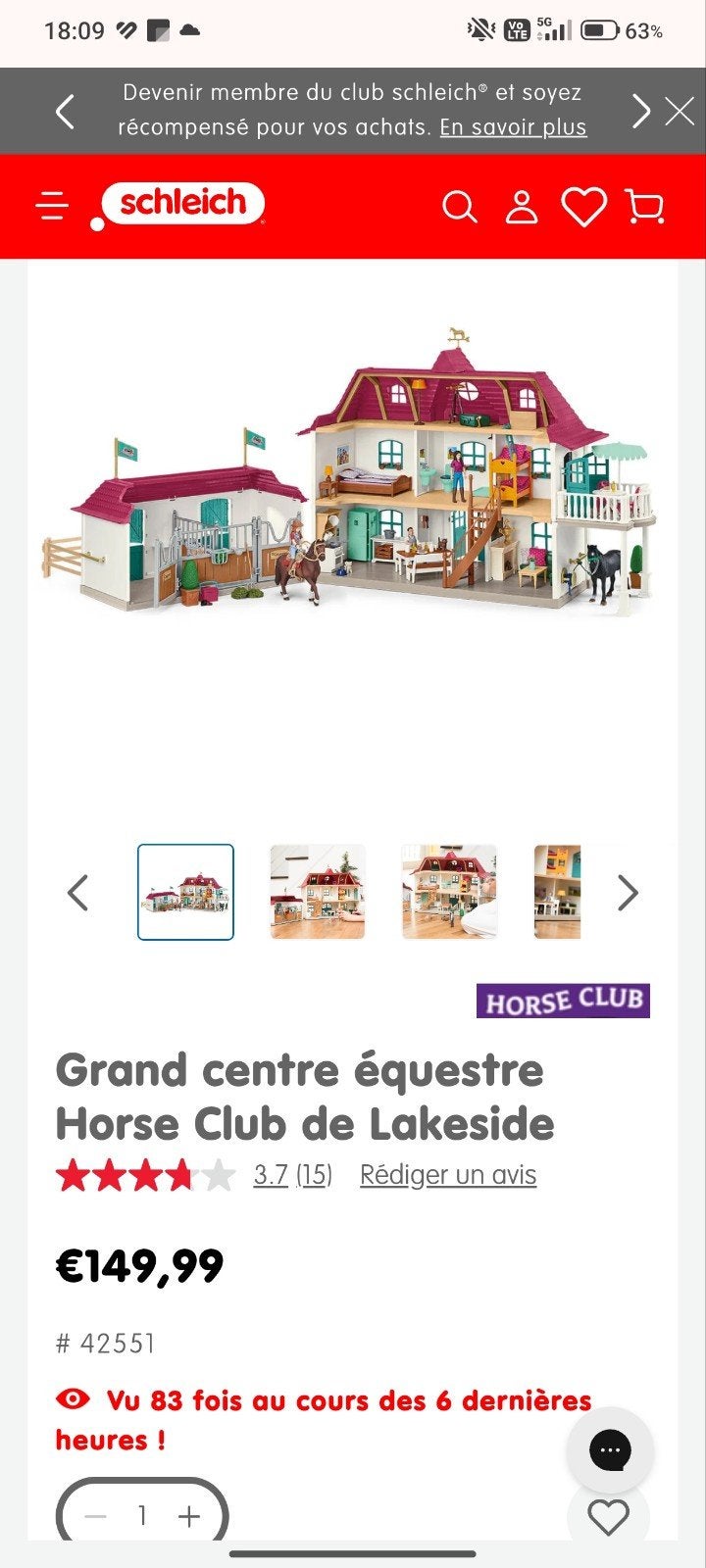 Schleich Centre équestre, Enlèvement, Comme neuf