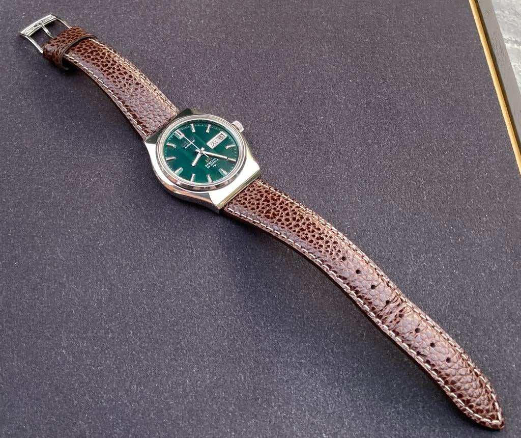 Seiko Lord Matic Special 5216-7040 36mm horloge groen, Handtassen en Accessoires, Horloges | Heren, Seiko, Staal, Polshorloge