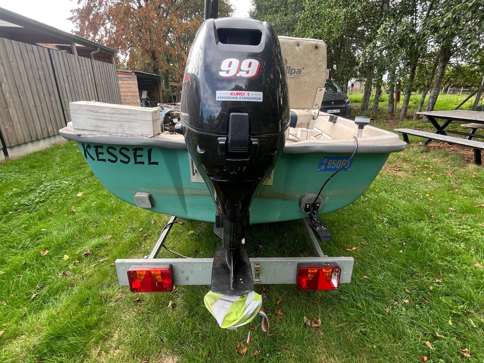 Visboot compleet met trailer, fishfinder en trolling motor, Enlèvement, Utilisé, Moteur hors-bord, Bateau de pêche