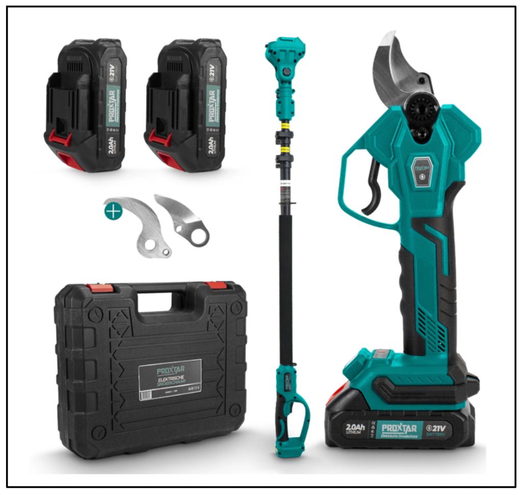ELEKTRISCHE SNOEISCHAAR + MINI KETTINGZAAG + TELESCOOPARM, Tuin en Terras, Snoeischaren, Ophalen, Nieuw, 30 t/m 39 mm, PROXTAR
