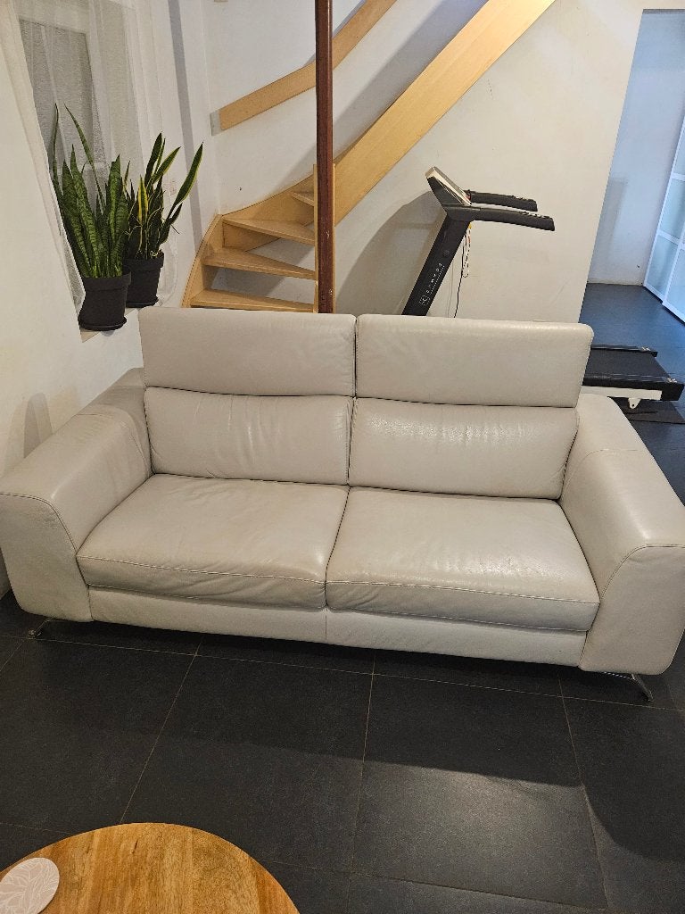 Leren zetel, Huis en Inrichting, Zetels | Zetels, Ophalen, Gebruikt, Minder dan 75 cm, Tweepersoons