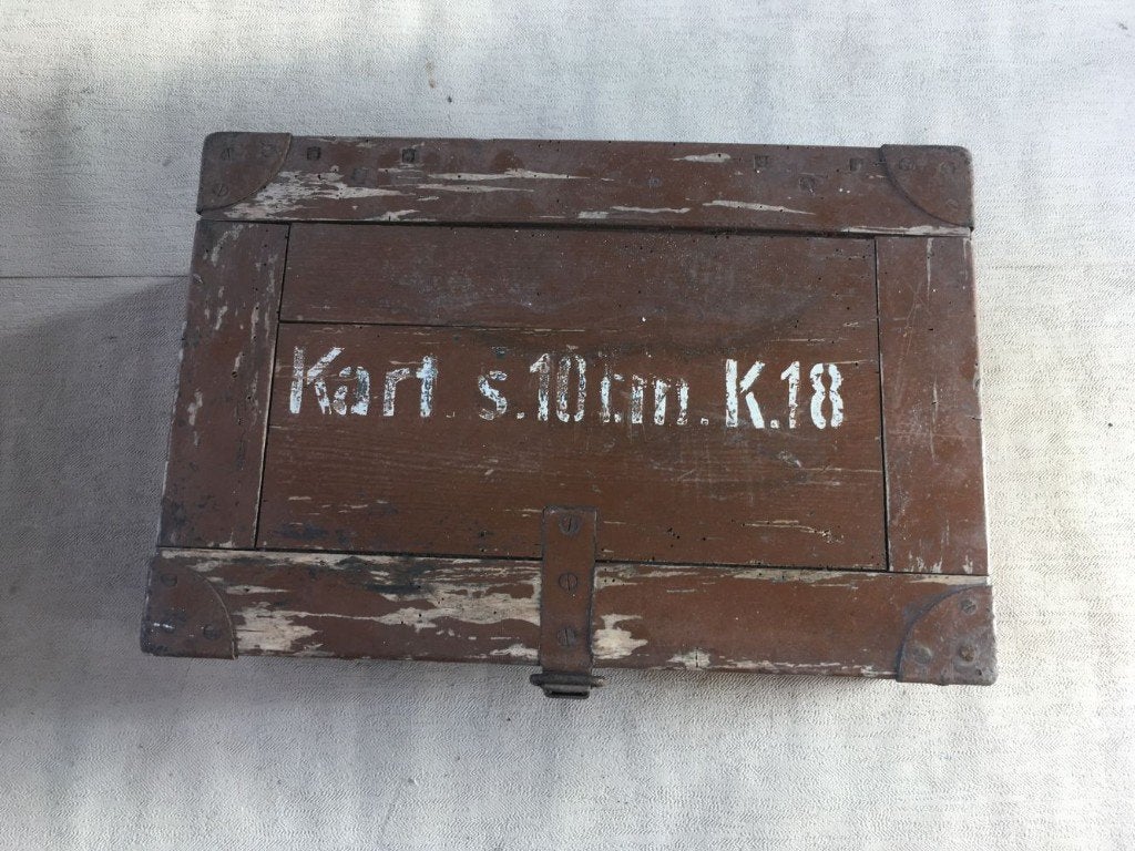 Wo2 - Duitse Patronenkist Kart. s 10cm K18 - 1936, Enlèvement ou Envoi, Armée de terre, Caisse ou Géocache