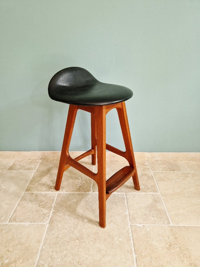 Tabouret scandinave en teck OD61, Erik Buck, Danemark, 1960, Enlèvement ou Envoi