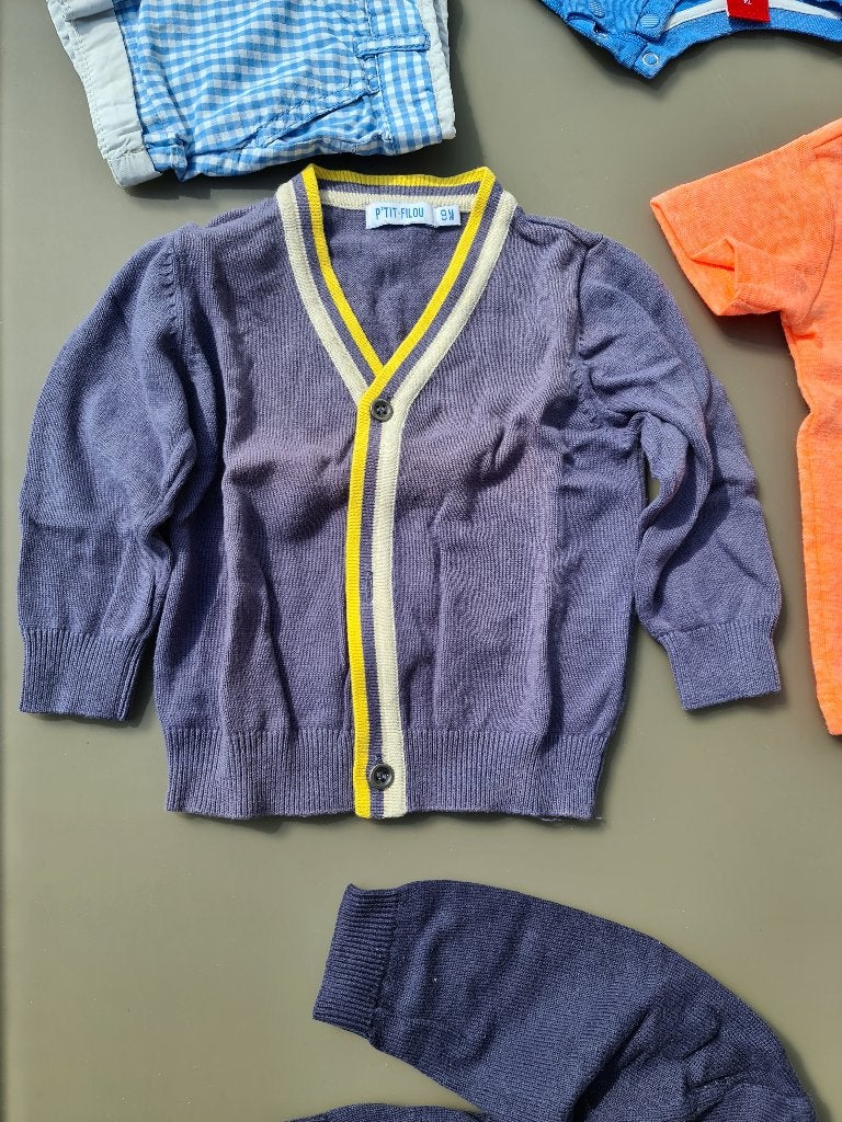 cardigan, gillet, pull, trui met knopen Filou 9m 7cm, Enfants & Bébés, Enlèvement, Comme neuf