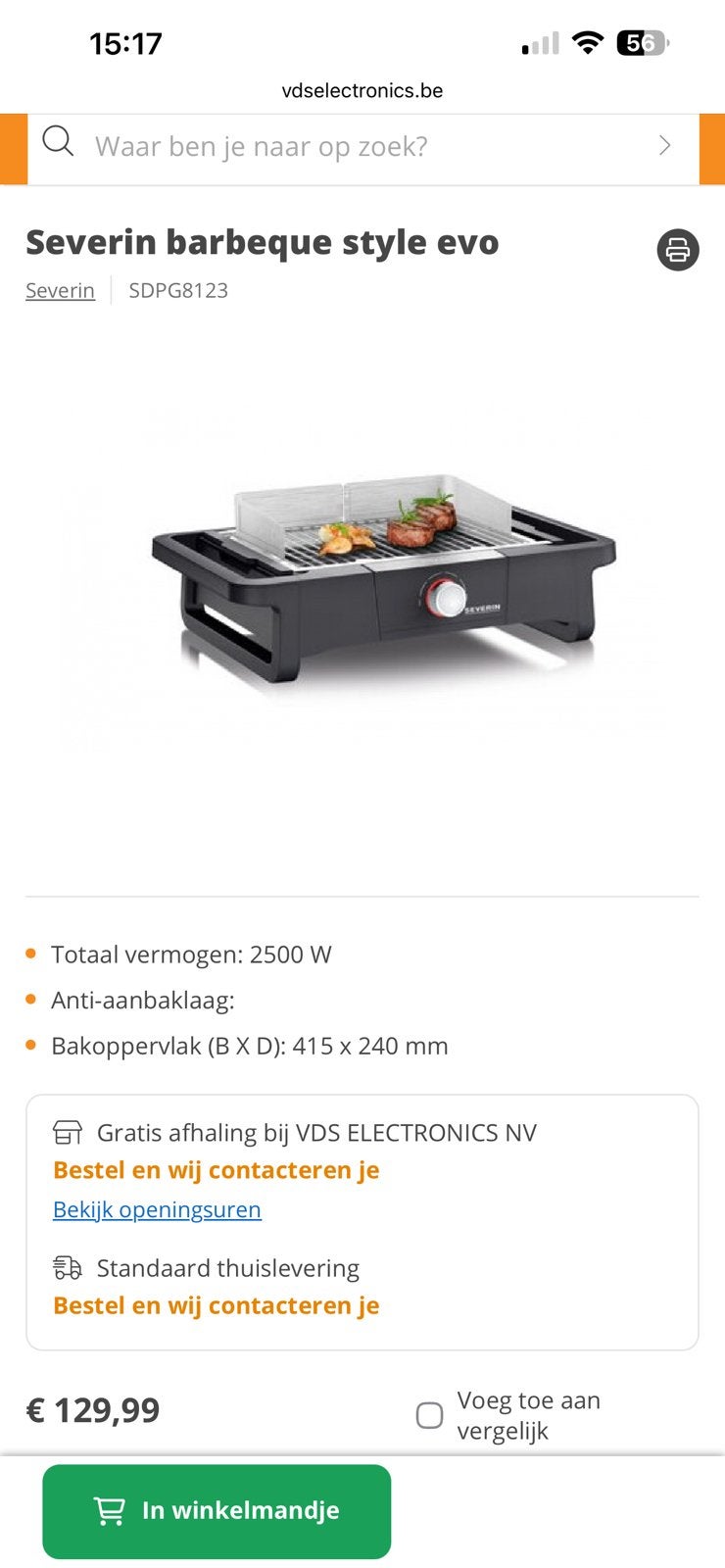 Tafelbarbecue, Enlèvement, Comme neuf