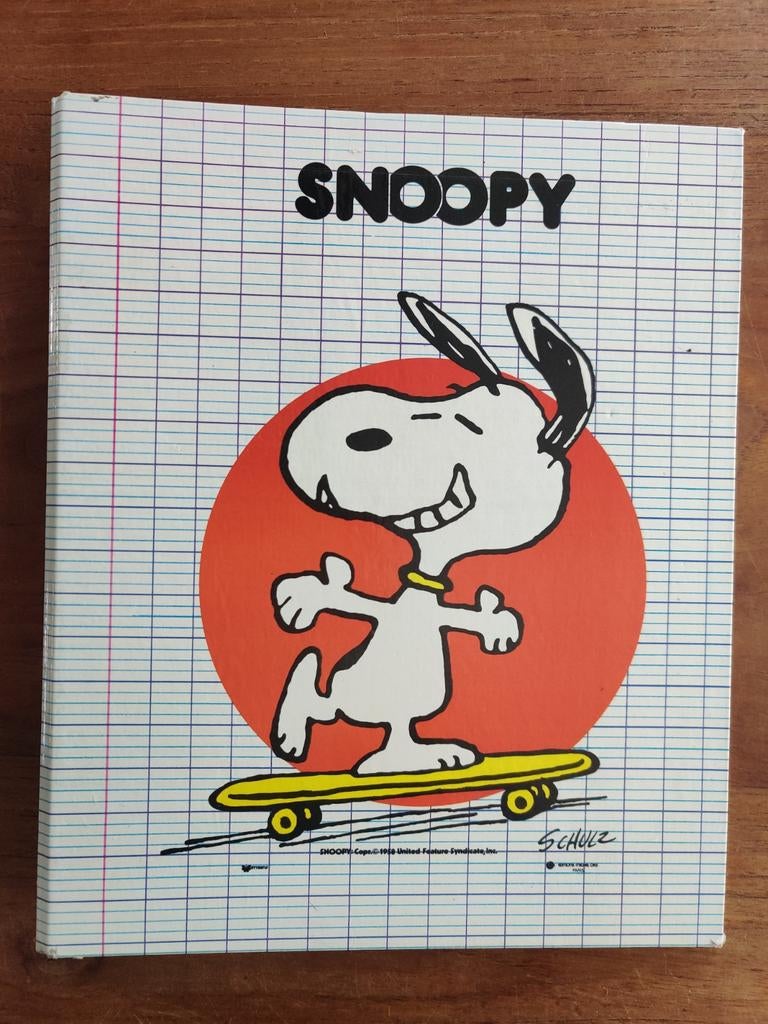 Vintage Snoopy ringmap A4 – Michel Oks Paris – jaren 80, Ophalen, Zo goed als nieuw