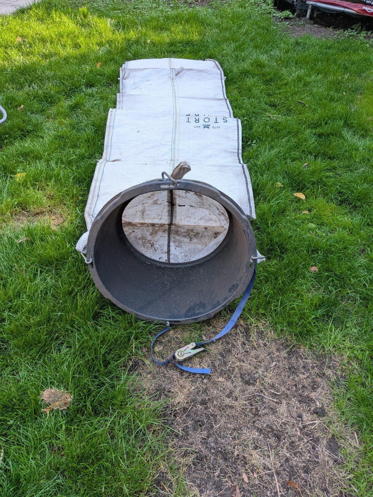 stortslurf van 3 meter met vultrechter, Doe-het-zelf en Bouw, Ophalen, Zo goed als nieuw