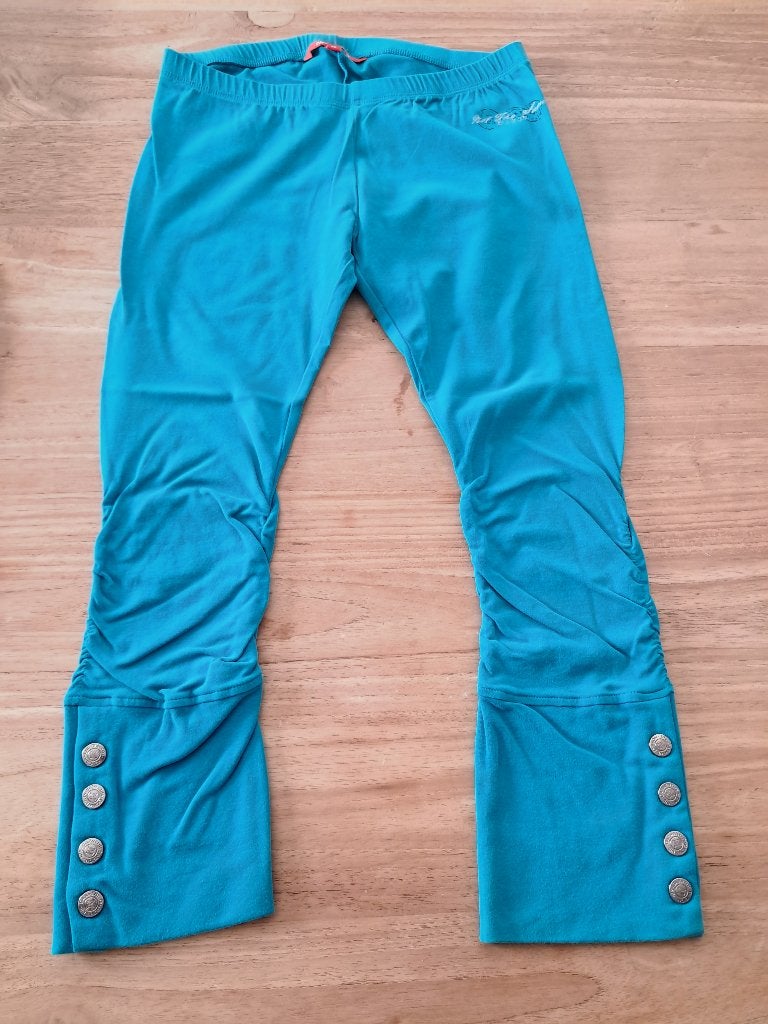 Legging turquoise (kort), Legging, Maat 36/38 (S), Blauw, Ophalen of Verzenden