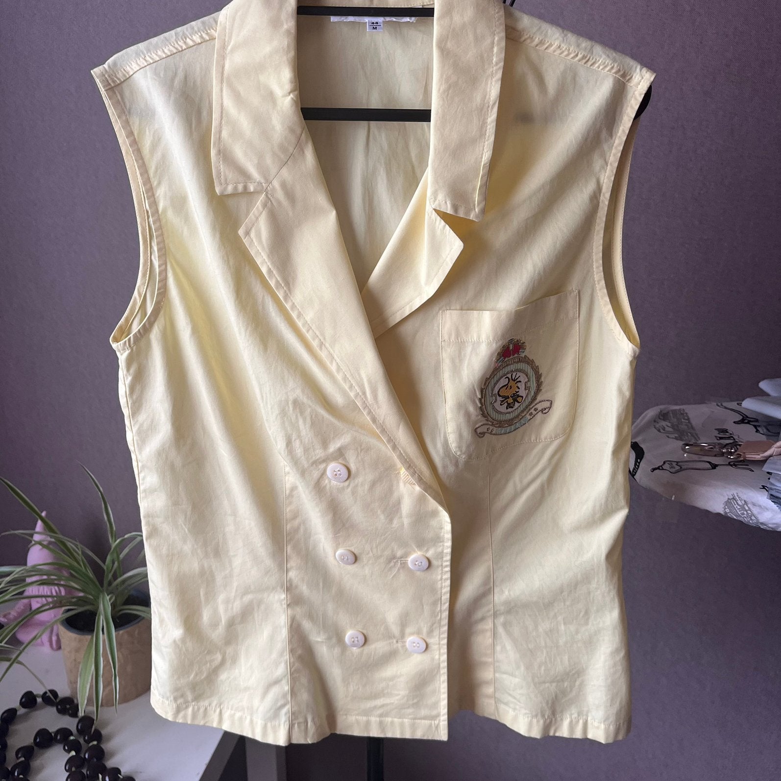 Vintage mouwloze blazer # Woodstock, Kleding | Dames, Jasjes, Kostuums en Pakken, Ophalen of Verzenden, Zo goed als nieuw