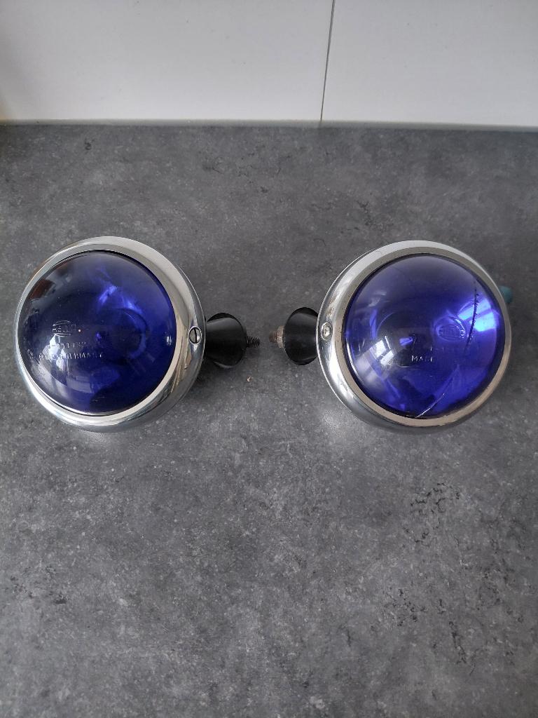 Set Hella / Bosch Blauwe lampen Politie Oldtimer BMW Motor, Motos, Envoi