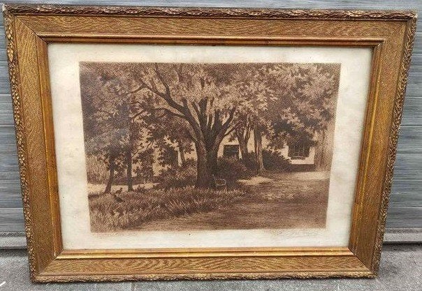 Eau forte épreuve d artiste signe pol craps, Antiek en Kunst, Kunst | Etsen en Gravures, Ophalen of Verzenden