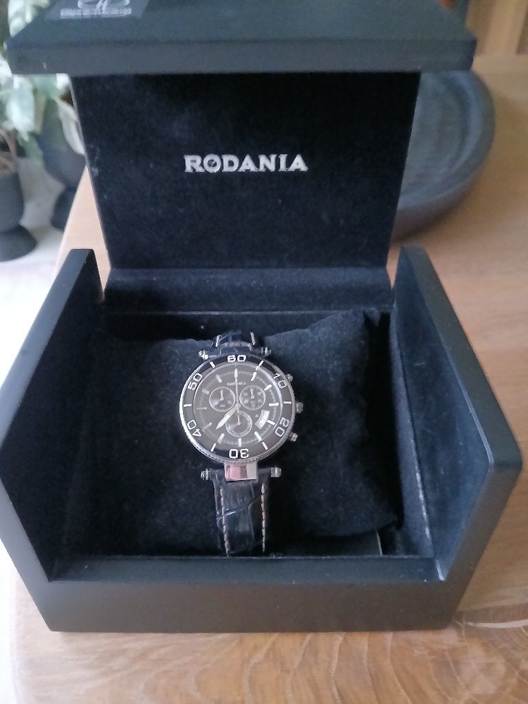 horloge Rodania Chrono, Montre-bracelet, Autres marques, Enlèvement ou Envoi, Cuir