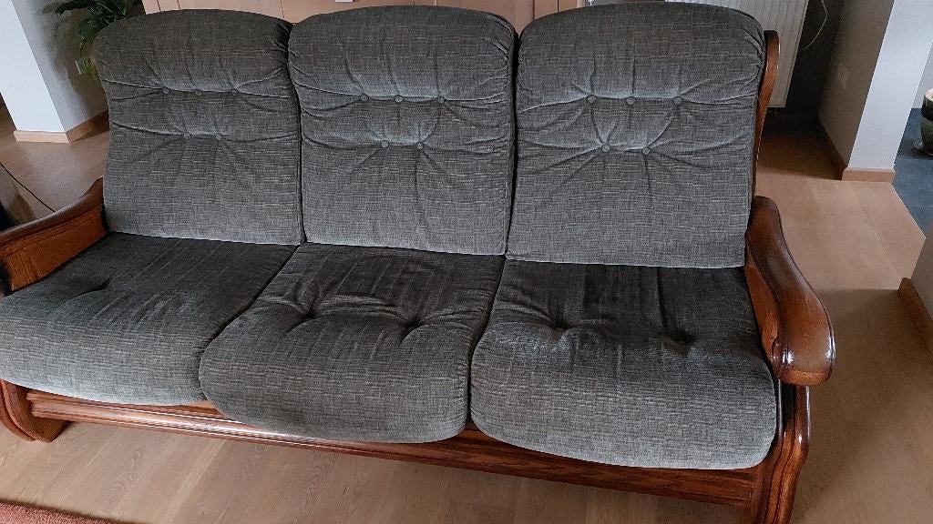3-zit zetel, Huis en Inrichting, Zetels | Zetels, Ophalen, Hout, Driepersoons, Zo goed als nieuw