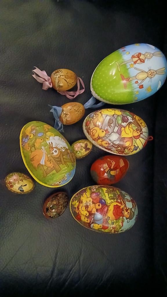 Paasdecoratie houten en kartonnen eieren, Diversen, Ophalen of Verzenden
