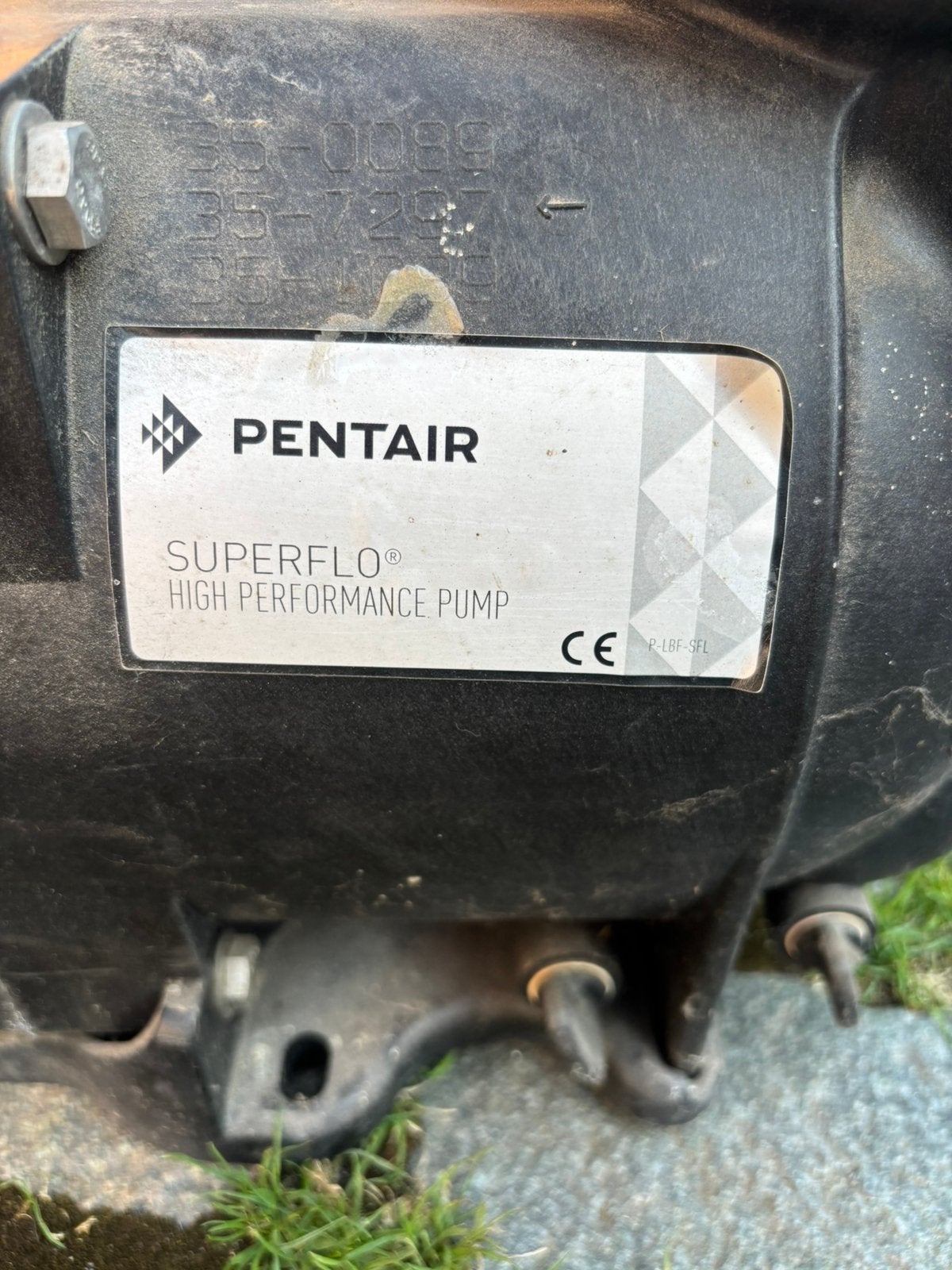 Waterpomp pentair superflo, Ophalen