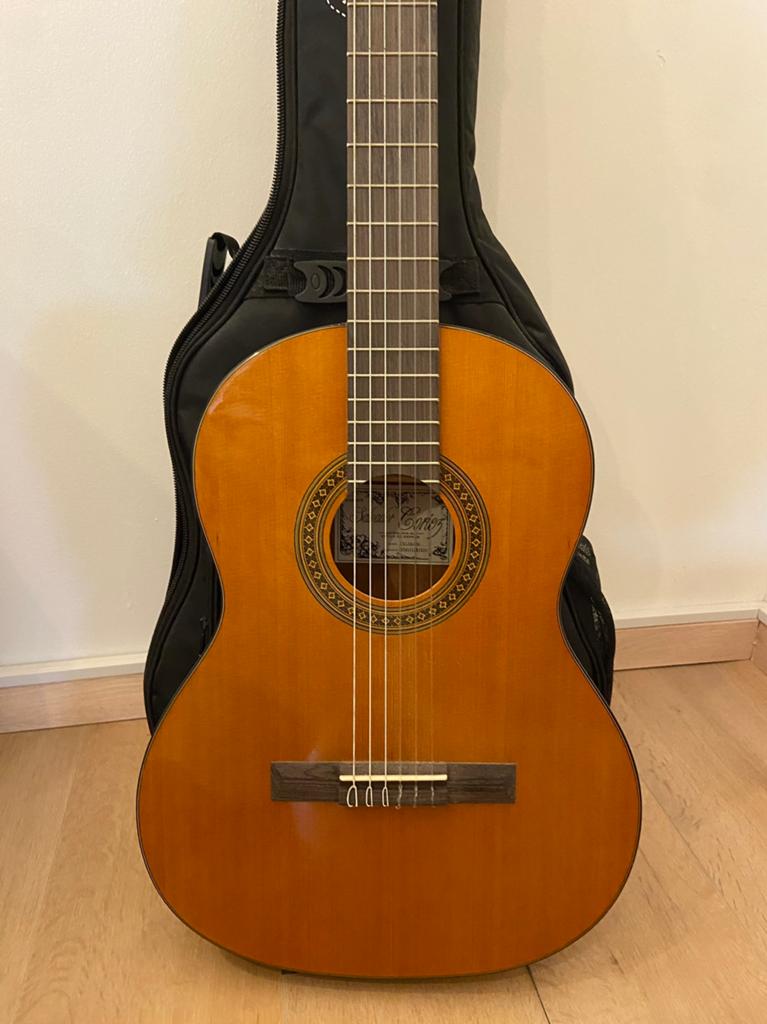 Klassieke gitaar Salvador Cortez + draagtas, Muziek en Instrumenten, Snaarinstrumenten | Gitaren | Akoestisch, Zo goed als nieuw