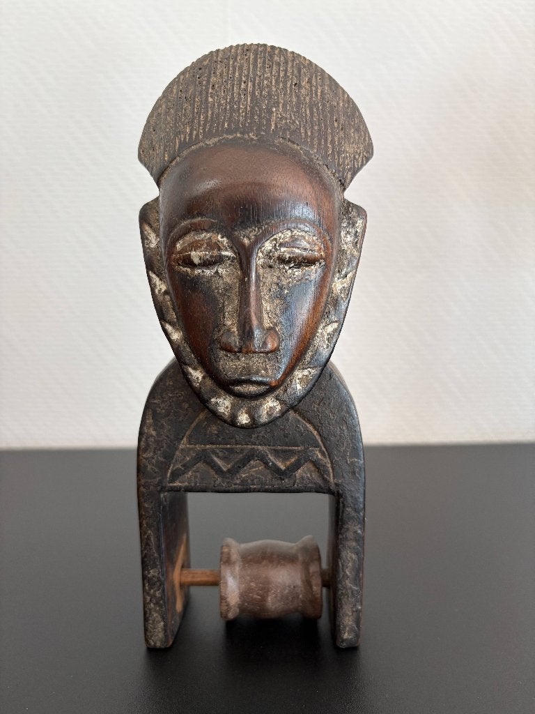 3 Afrikaanse weefkatrollen, Antiquités & Art, Brun, Bois, Sculpté, 20 cm
