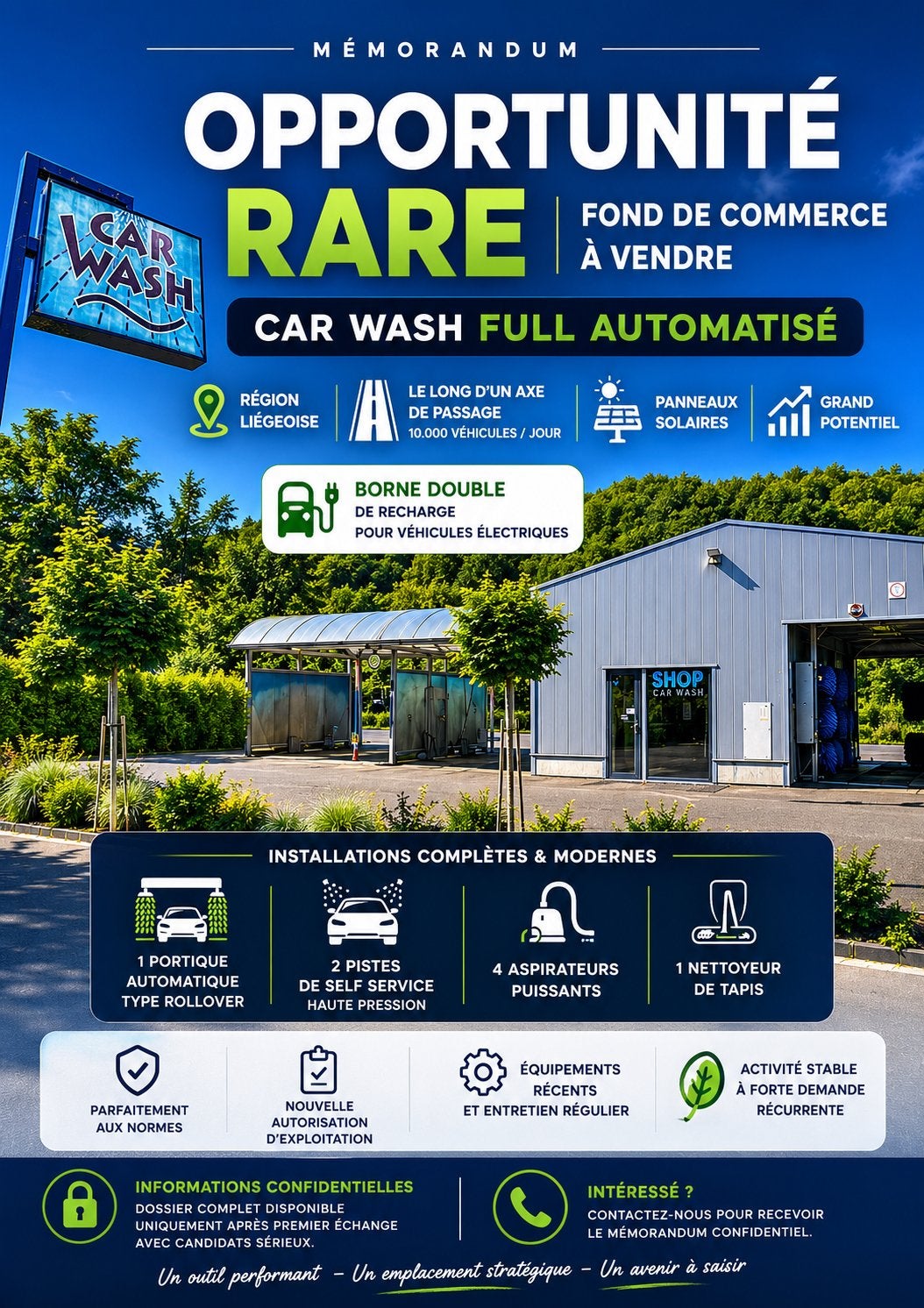 Centre de lavage automatique avec fort potentiel